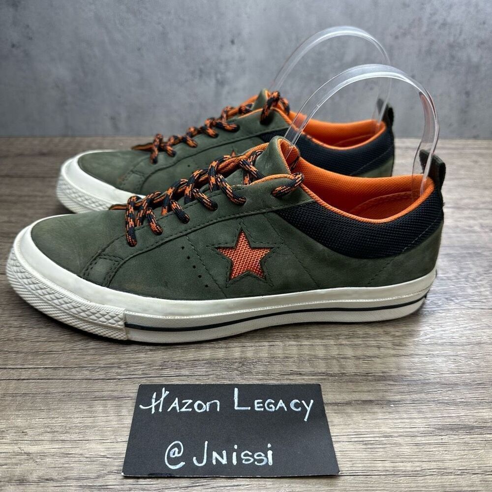 Converse~Women’s~One Star Olive & Orange Nubuck Suede Sneakers~Size 7.5